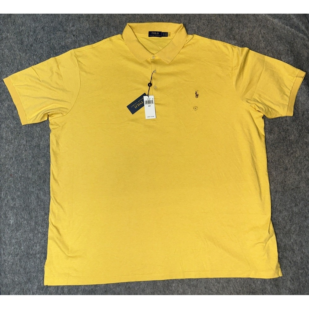 Polo Ralph Lauren Flesh Pony Yellow Polo Shirt 4LT‎ 4XL NWT -(005-4)